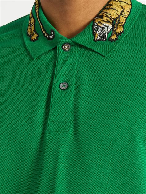 gucci tiger embroidered polo shirt|Polo shirts Gucci .